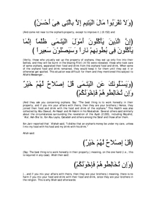 A compilation of the Abridged Tafsir Ibn Kathir Volumes 1 - 10  ( commentary of the meaning ) 