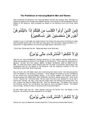 A compilation of the Abridged Tafsir Ibn Kathir Volumes 1 - 10  ( commentary of the meaning ) 