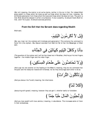 A compilation of the Abridged Tafsir Ibn Kathir Volumes 1 - 10  ( commentary of the meaning ) 