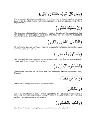 A compilation of the Abridged Tafsir Ibn Kathir Volumes 1 - 10  ( commentary of the meaning ) 