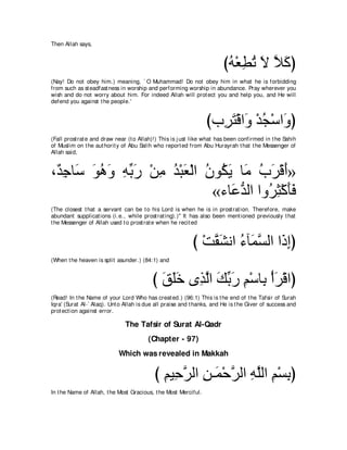 A compilation of the Abridged Tafsir Ibn Kathir Volumes 1 - 10  ( commentary of the meaning ) 