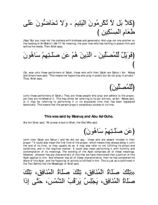 A compilation of the Abridged Tafsir Ibn Kathir Volumes 1 - 10  ( commentary of the meaning ) 