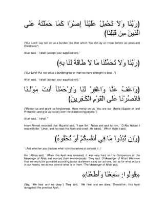 A compilation of the Abridged Tafsir Ibn Kathir Volumes 1 - 10  ( commentary of the meaning ) 