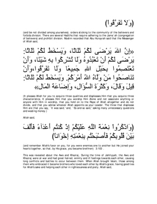 A compilation of the Abridged Tafsir Ibn Kathir Volumes 1 - 10  ( commentary of the meaning ) 