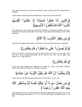 A compilation of the Abridged Tafsir Ibn Kathir Volumes 1 - 10  ( commentary of the meaning ) 