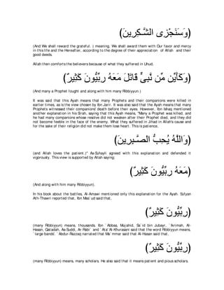 A compilation of the Abridged Tafsir Ibn Kathir Volumes 1 - 10  ( commentary of the meaning ) 