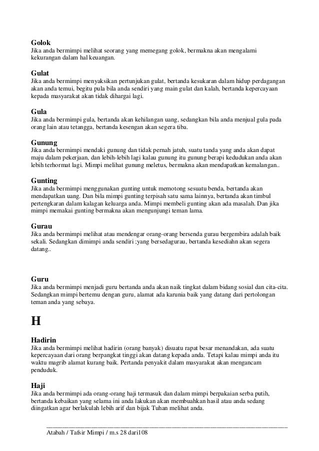 Tafsir Mimpi