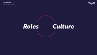 Roles Culture
TAG Late night
Milano, March 1st 2019
 