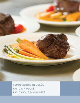 TEMPÉRATURE RÉGULÉE
PAS D’AIR PULSÉ
PAS D’AJOUT D’HUMIDITÉ
 