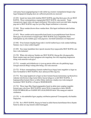 muli patay bayan pagpapalaganap it todo nabait ng creatures manipulation hangin ulap
lugar himpapawid daigdig duon are sufficient pruweba tao unawain!
[2:165] kaunti tao itama idolo kalaban MAY KAPAL pag-ibig them gaya sila are MAY
KAPAL. Those sumampalataya mapagmahal MAY KAPAL ang marami. Tangi
transgressors lagari when sila lagari retribution! Sila realize noon iyon todo lakas maging
pag-aari to MAY KAPAL nag-iisa iyon May Kapal retribution is awesome.
[2:166] Those sundan disown those sundan them. Sila lagari retribution todo kurbata
them putulin!
[2:167] Those sundan naisin pagsasalita kami kunin isa pa pagkakataon kami disown
them gaya sila disowned us kaagad-agad. MAY KAPAL kaya magpalabas them
kahalagahan ng nila trabaho gaya wala pagsisisi; sila hindi kailanman exit Impiyerno!
[2:168] O tao kumain daigdig bunga todo is lawful mabuti kaysa wala sundan hakbang
Satanas; siya is ninyo ardent kagalit!
[2:169] Siya tangi manduhan ikaw ipasok masama bisyo pagsasalita MAY KAPAL ano
ikaw wala malaman!
[2:170] When sila isalaysay Sundan ano MAY KAPAL ihayag dito sila pagsasalita
Kami sundan tangi ano kami natagpuan atin magulang Ano nila magulang magkaroon
doing wala unawain wala giya?
[2:171] example such disbelievers is iyon ng parrots ulitin ano sila pakikinig ingay
tawagin unawain Bingi walang kibo bulag; sila wala unawain
[2:172] O ikaw sumampalataya kumain mabuti kaysa bagay kami magdulot sa lugar na
ikaw be thankful to MAY KAPAL ikaw adorasyon Him nag-iisa.
[2:173] Siya tangi ipagbawal sa lugar na ikaw kumain hayop mamamatay ng themselves
makatao interference) dugo karne baboy hayop italaga to sa tabi MAY KAPAL. 1
kapangyarihan kumain these) sa labas buhay malicious sinadya siya wala mangyari
kasalanan! MAY KAPAL is Forgiver MAHABAGIN.
[2:174] Those itago May Kapal pagpapakita banal na aklat mura sangkap magtubo
kumain apoy nila tiyan. MAY KAPAL naisin WALA magsalita to them ARAW
PANUNUMBALIK nor NAISIN SIYA KALINISAN them! Sila mangyari makirot
retribution.
[2:175] is sila mabutihin ligaw pagakay retribution patawad! Consequently sila batahin
Impiyerno.
[2:176] Ito is MAY KAPAL ihayag ito banal na aklat barena katotohanan those dispute
banal na aklat are ang marami ardent katunggali.
 