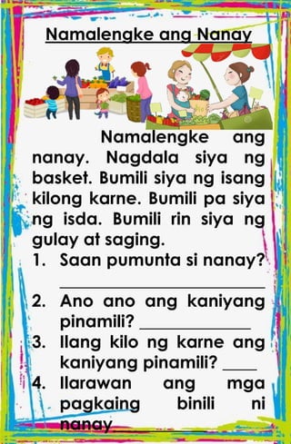 TAGALOG STORIES WITH COMPREHENSION for kids | PDF