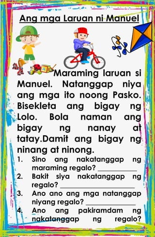 TAGALOG STORIES WITH COMPREHENSION for kids | PDF