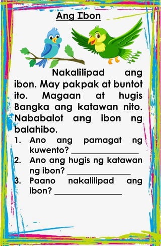 TAGALOG STORIES WITH COMPREHENSION for kids | PDF