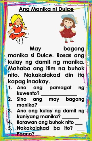 TAGALOG STORIES WITH COMPREHENSION for kids | PDF