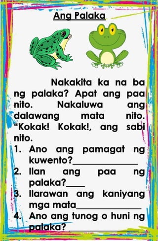 TAGALOG STORIES WITH COMPREHENSION for kids | PDF