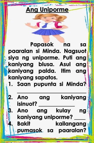 TAGALOG STORIES WITH COMPREHENSION for kids | PDF