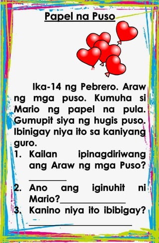 TAGALOG STORIES WITH COMPREHENSION for kids | PDF
