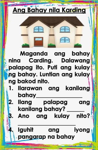 TAGALOG STORIES WITH COMPREHENSION for kids | PDF