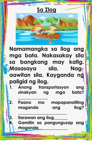 TAGALOG STORIES WITH COMPREHENSION for kids | PDF