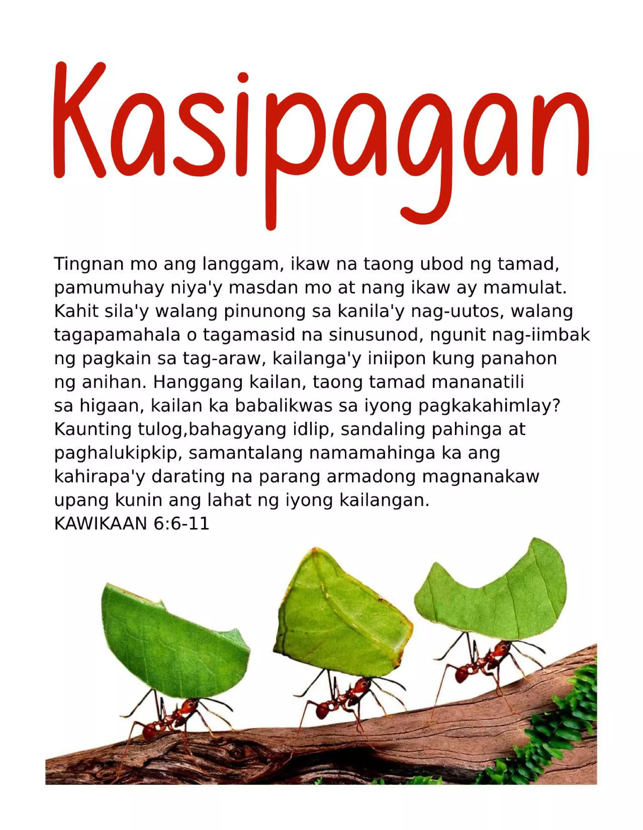 Tagalog Motivational Diligence Tract PDF