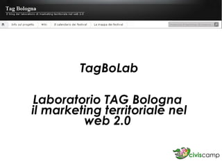 TagBoLab Laboratorio TAG Bologna  il marketing territoriale nel web 2.0   