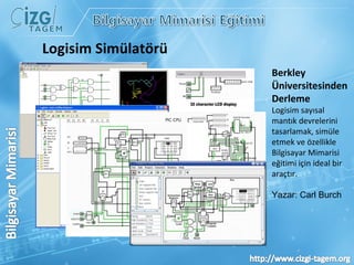 Berkley Üniversitesinden  Derleme  Logisim sayısal mantık devrelerini tasarlamak, simüle etmek ve özellikle Bilgisayar Mimarisi eğitimi için ideal bir araçtır.  Yazar: Carl Burch Logisim Simülatörü 