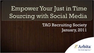 TAG Recruiting Society
        January, 2011
 