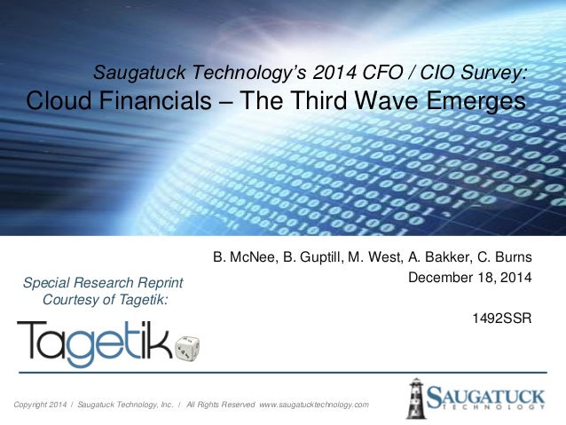 Saugatuck Technology 20!   1 Cfo Cio Survey Cloud Financials - 