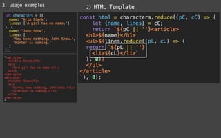 3. usage examples
 2) HTML Template
 