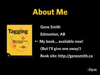 About Me
   Gene Smith
   Edmonton, AB
← My book... available now!
   (But I’ll give one away!)
   Book site: http://genes...