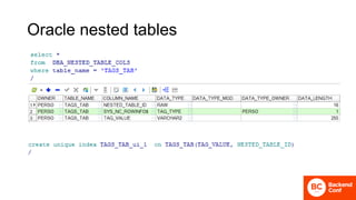 Oracle nested tables
 