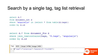 Search by a single tag, tag list retrieval
 