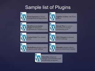 Sample list of Plugins
 
