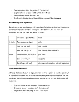 Tag questions | PDF