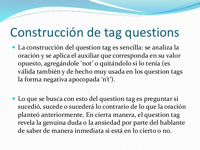 Tag questions