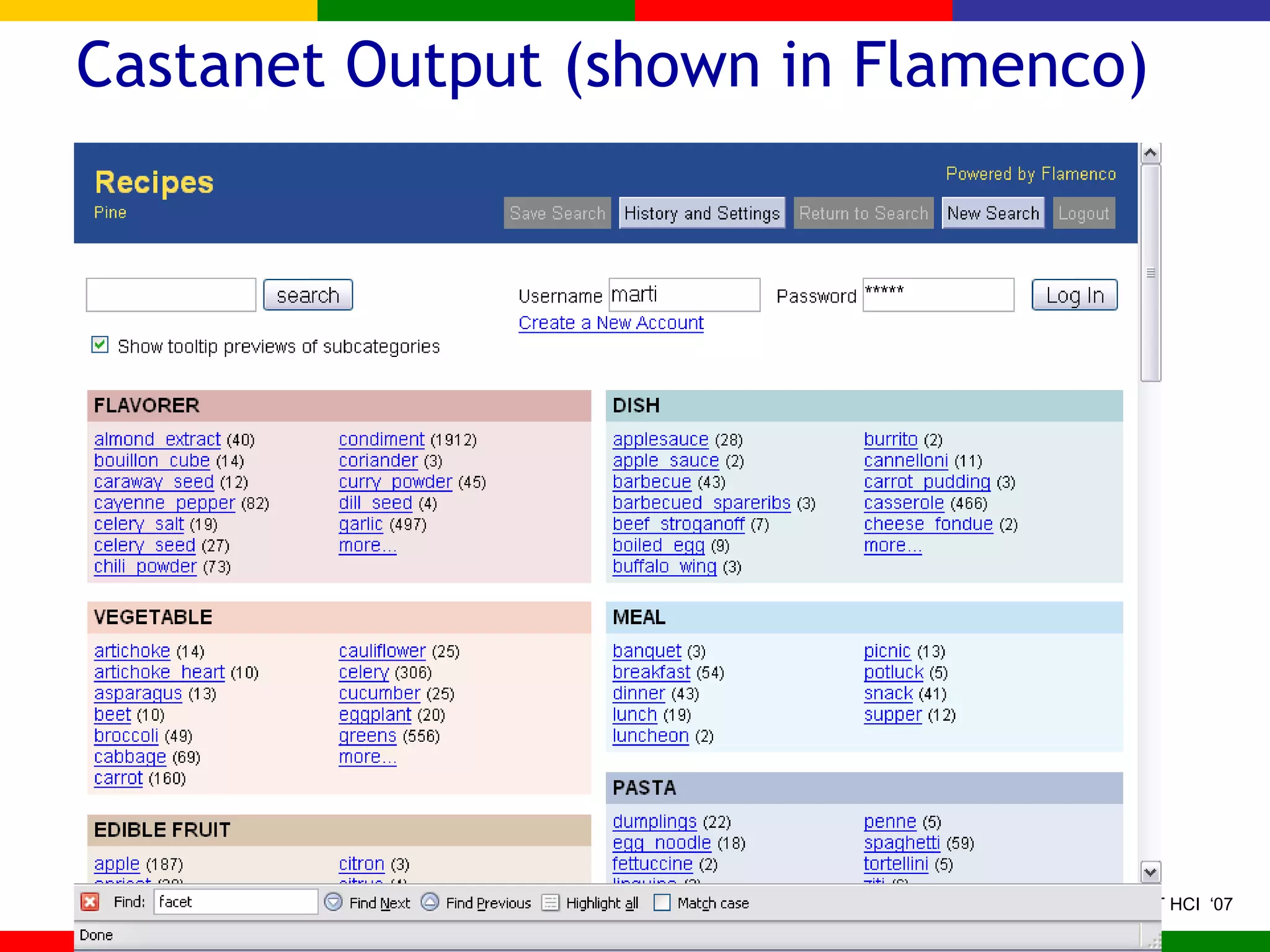 Castanet Output (shown in Flamenco) 