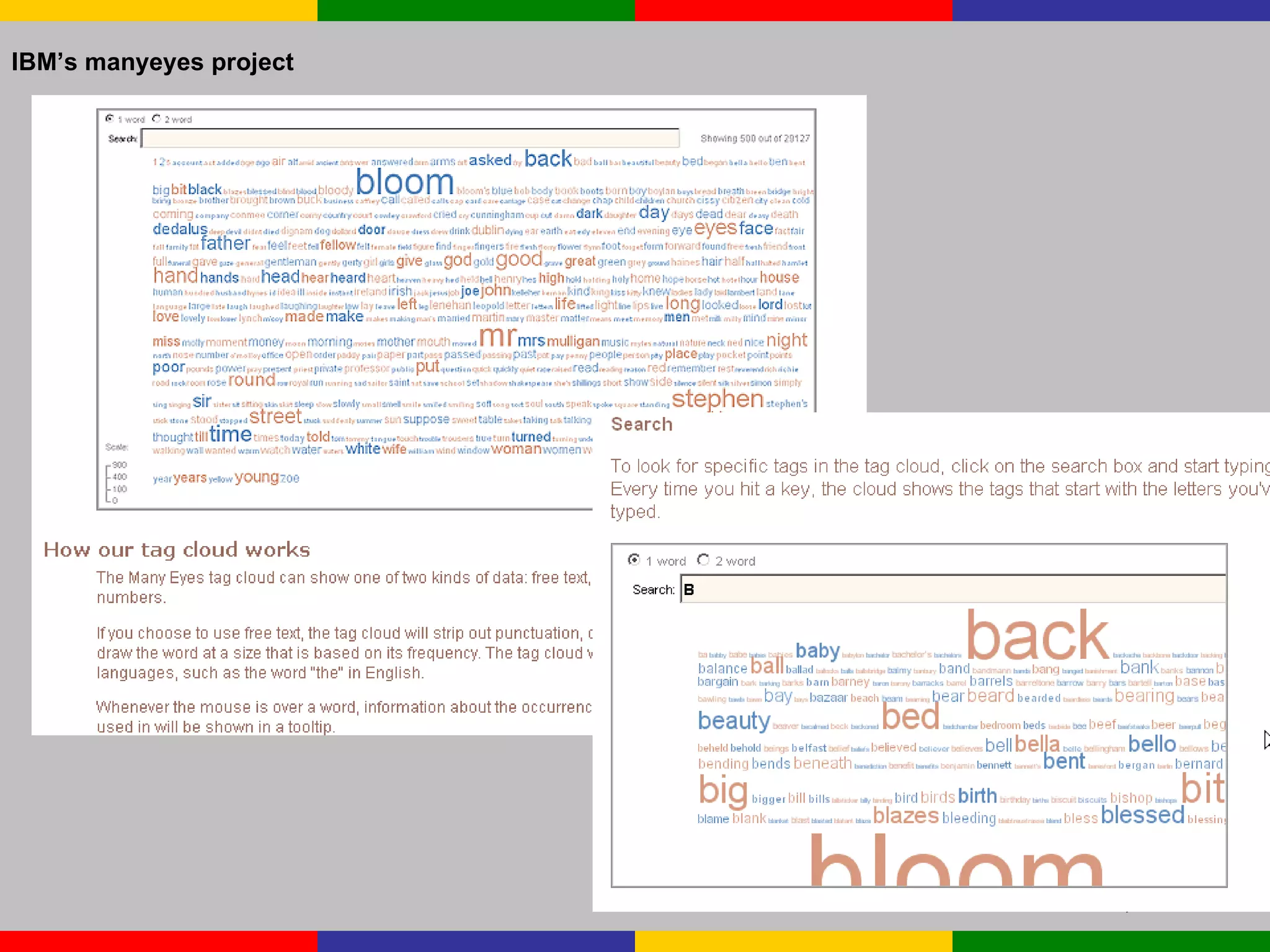 IBM’s manyeyes project 