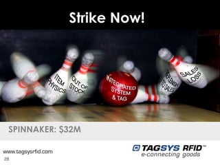 Strike Now!




 SPINNAKER: $32M

www.tagsysrfid.com
28
 