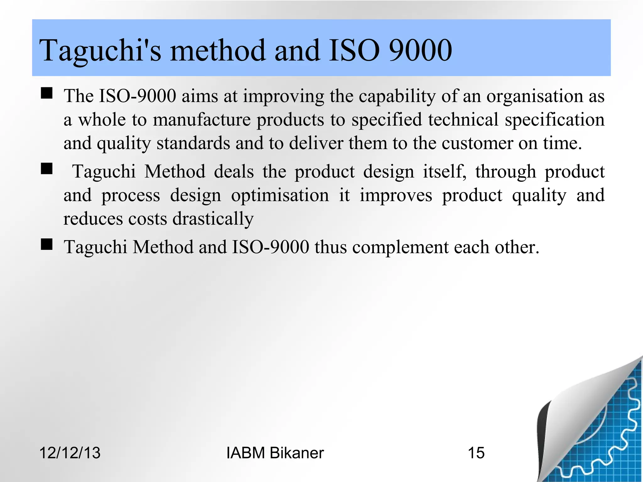 Taguchi method | PPT