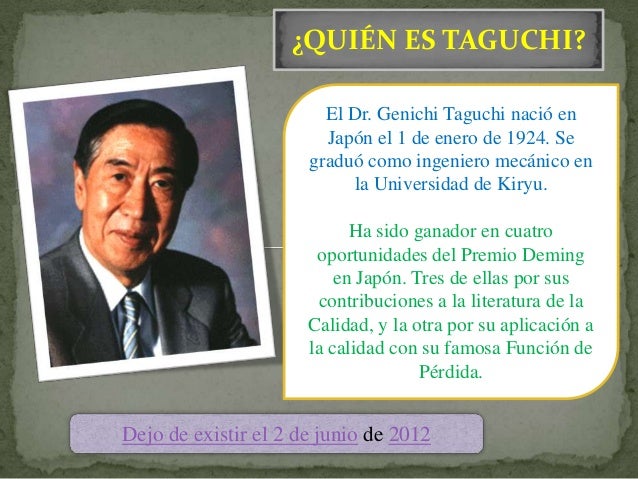 Taguchi calidad