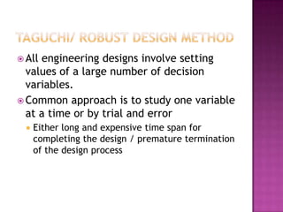 Taguchi Pmap Taguchi method-process imp | PPT