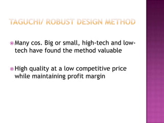 Taguchi method-process imp | PPT