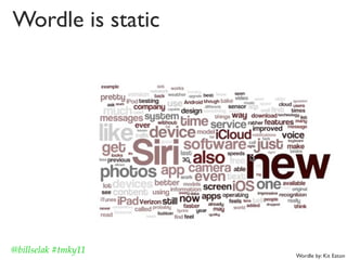Wordle is static




@billselak #tmky11   Wordle by: Kit Eaton
 