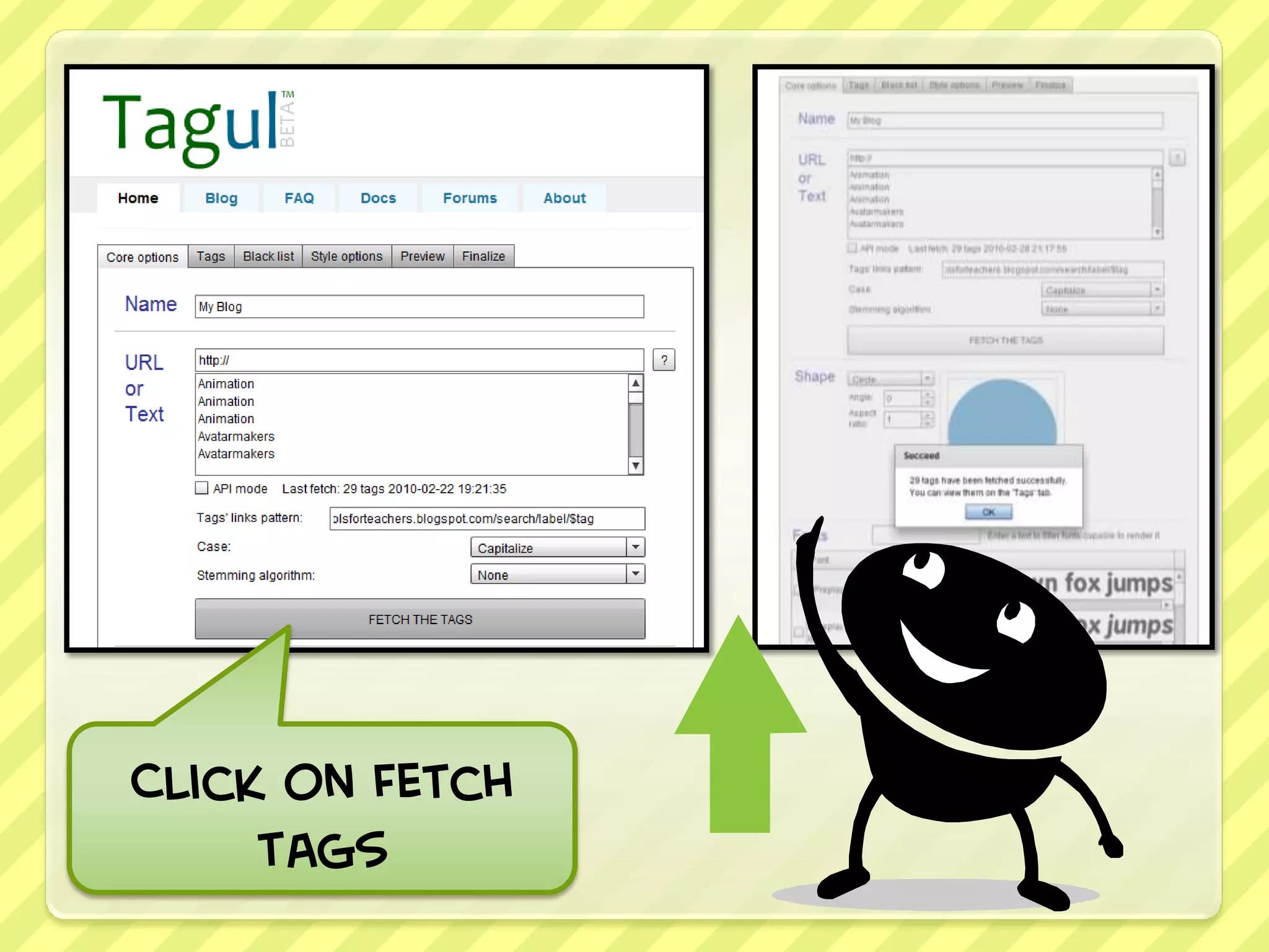 Click on Fetch
     tags
 