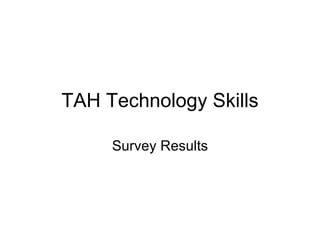 TAH Technology Skills Survey Results 