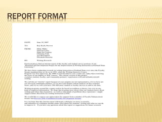 REPORT FORMAT
 