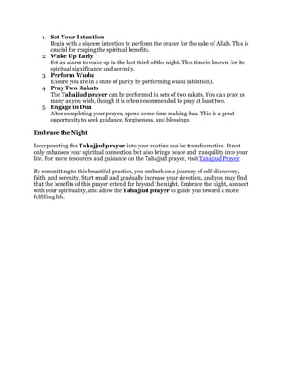 Tahajjud Prayer Dua | Special Supplications | PDF