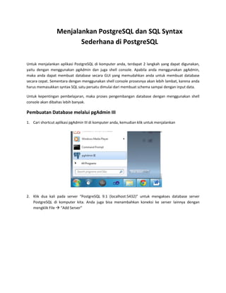 Tahap instalasi-postgresql-di-windows | PDF