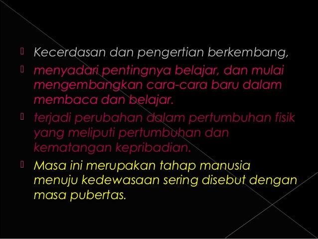 Tahapan perkembangan manusia