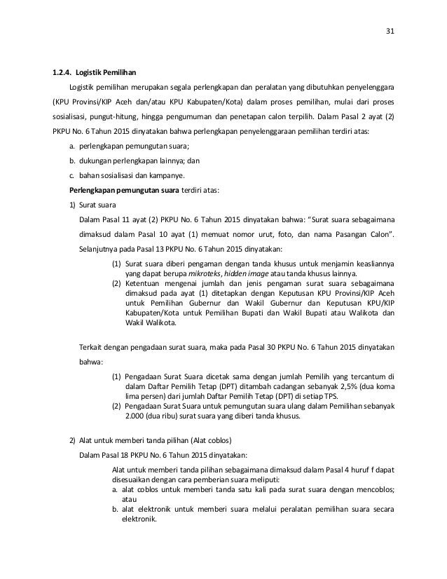 Tahapan Pilkada Serentak Tahun 2015